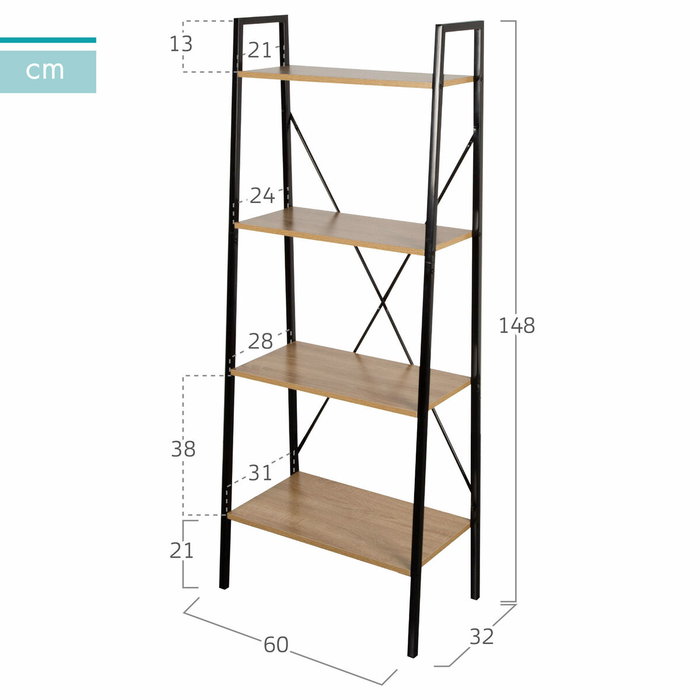 Color Baby Max Home-Estanteria 4 Baldas 60X32X148 Cm