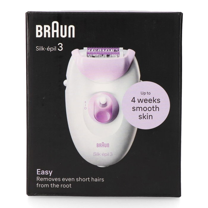 Braun Silk-épil 3 3-000 Depiladora con Cable, Púrpura y Blanco Braun Silk-épil 3 3-000 Depiladora con Cable, Púrpura y Blanco