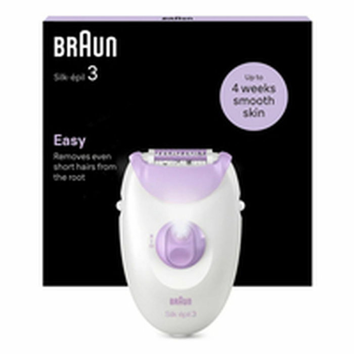 Braun Silk-épil 3 3-000 Depiladora con Cable, Púrpura y Blanco Braun Silk-épil 3 3-000 Depiladora con Cable, Púrpura y Blanco
