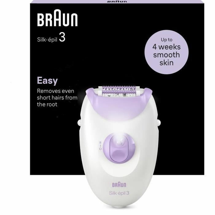 Braun Silk-épil 3 3-000 Depiladora con Cable, Púrpura y Blanco Braun Silk-épil 3 3-000 Depiladora con Cable, Púrpura y Blanco