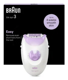 Braun Silk-épil 3 3-000 Epiladora con 20 Pinzas MicroGrip - Color Púrpura y Blanco, Modelo 7500435224970