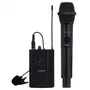 Fonestar - Micrófono Inalámbrico UHF Doble Sistema con Receptor, Micrófono de Mano Dinámico y Micrófono de Solapa/Lavaliere para Presentaciones, Conferencias y Eventos