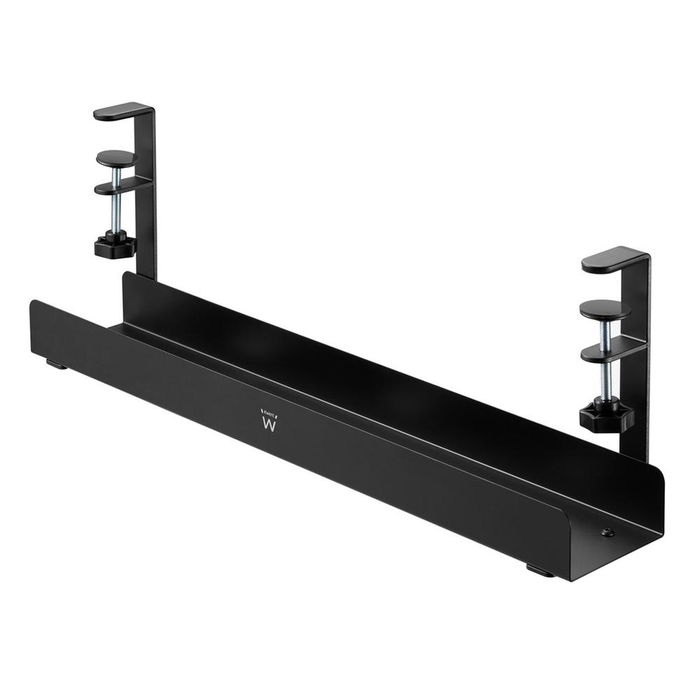 Ewent EW1548 Bandeja de Gestión de Cables para Debajo del Escritorio, 60 cm, Soporte de 5 Kg, Organizador para Regletas y Cables, Instalación sin Taladro