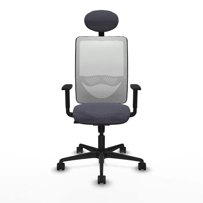 PIQUERAS Y CRESPO Silla de oficina Zulema con mecanismo Sincro, Gris oscuro y Blanco PIQUERAS Y CRESPO Silla de oficina Zulema con mecanismo Sincro, Gris oscuro y Blanco