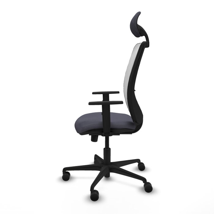PIQUERAS Y CRESPO Silla de oficina Zulema con mecanismo Sincro, Gris oscuro y Blanco PIQUERAS Y CRESPO Silla de oficina Zulema con mecanismo Sincro, Gris oscuro y Blanco