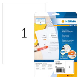 HERMA Etiquetas de cobertura A4 blanco 210x297 mm