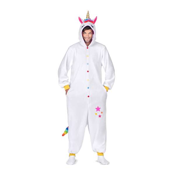 My Other Me Disfraz Kigurumi Unicornio Blanco Adulto Talla XXL