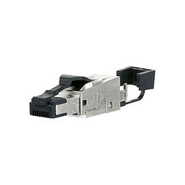 METZ CONNECT Conector RJ-45 Cat.6a 130E405032-E, Negro/Plata, IP20, para -40 a 85 °C, Paquete de 10 Unidades