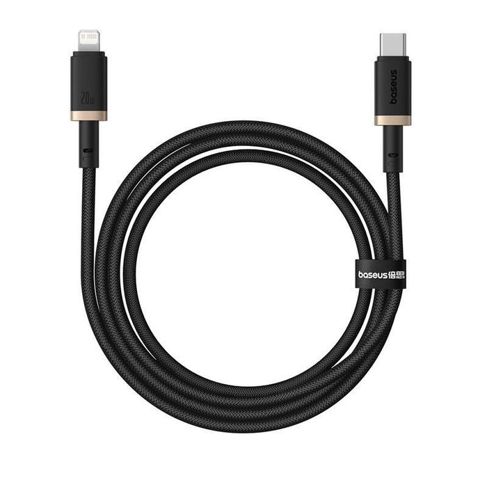 Baseus Dura Cable de Carga Rápida Tipo C para IP 20W 1m Negro y Dorado Baseus Dura Cable de Carga Rápida Tipo C para IP 20W 1m Negro y Dorado