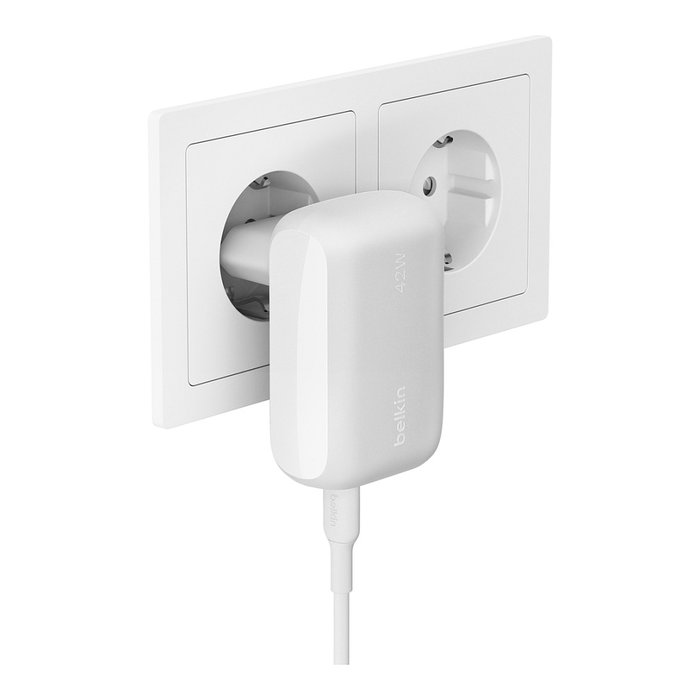 Belkin Boost Charge 42W Cargador de Pared Dual USB-C y USB-A Blanco Belkin Boost Charge 42W Cargador de Pared Dual USB-C y USB-A Blanco