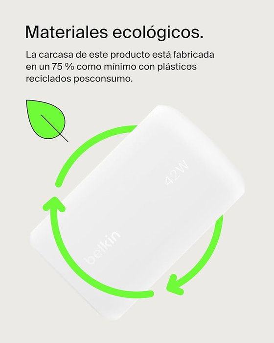Belkin Boost Charge 42W Cargador de Pared Dual USB-C y USB-A Blanco Belkin Boost Charge 42W Cargador de Pared Dual USB-C y USB-A Blanco