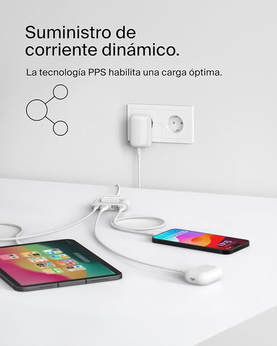 Belkin Boost Charge 42W Cargador de Pared Dual USB-C y USB-A Blanco Belkin Boost Charge 42W Cargador de Pared Dual USB-C y USB-A Blanco