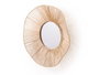 Giftdecor Espejo 50 cm Vuelo Ondas Cuerda Metal Vidrio Papel Natural (Set de 4)