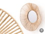 Giftdecor Espejo 50 cm Vuelo Ondas Cuerda Metal Vidrio Papel Natural (Set de 4)