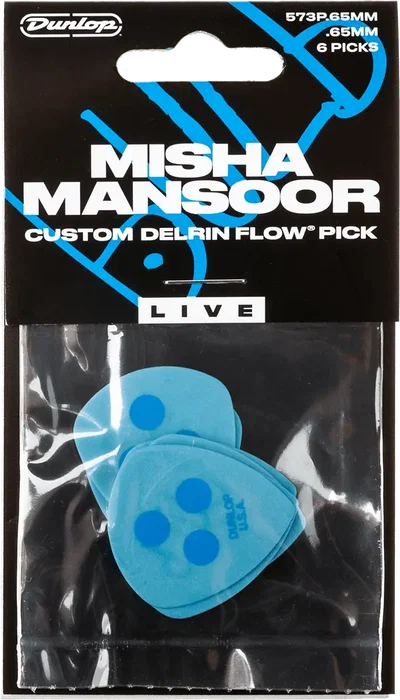 Dunlop Pack 6 Púas Delrin Flow® Misha Mansoor - 0,65 Mm