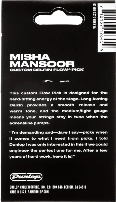 Dunlop Pack 6 Púas Delrin Flow® Misha Mansoor - 0,65 Mm