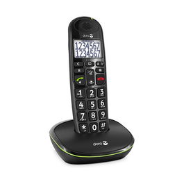 Doro PhoneEasy 110 Teléfono DECT Negro con Altavoz e Identificador de Llamadas