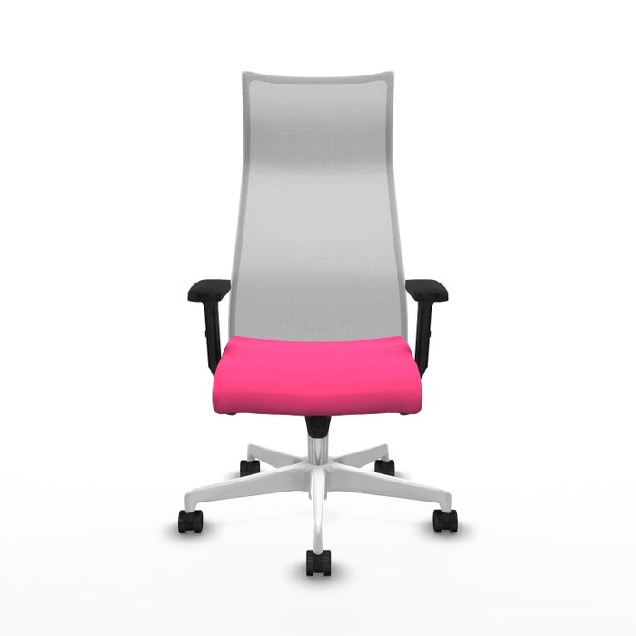 PIQUERAS Y CRESPO Sillón Albacete con mecanismo Sincro, Similpiel Rosa y Malla Blanco PIQUERAS Y CRESPO Sillón Albacete con mecanismo Sincro, Similpiel Rosa y Malla Blanco