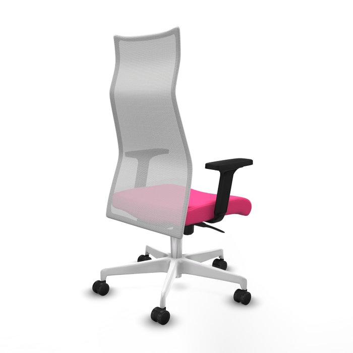 PIQUERAS Y CRESPO Sillón Albacete con mecanismo Sincro, Similpiel Rosa y Malla Blanco PIQUERAS Y CRESPO Sillón Albacete con mecanismo Sincro, Similpiel Rosa y Malla Blanco