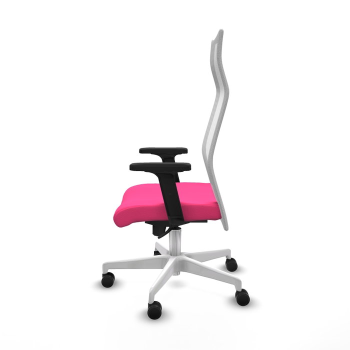 PIQUERAS Y CRESPO Sillón Albacete con mecanismo Sincro, Similpiel Rosa y Malla Blanco PIQUERAS Y CRESPO Sillón Albacete con mecanismo Sincro, Similpiel Rosa y Malla Blanco