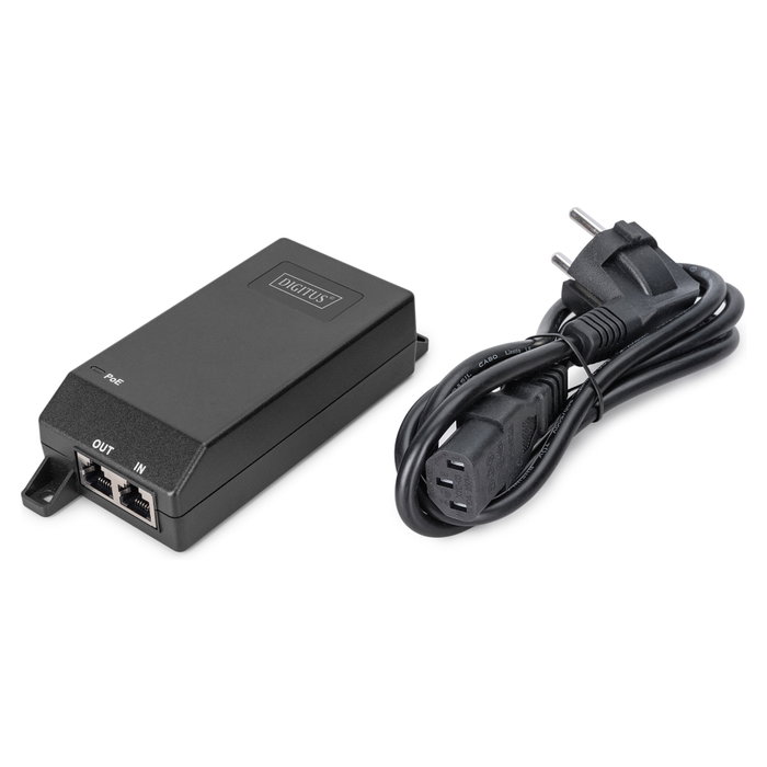 Digitus Inyector PoE+ Gigabit Ethernet 802.3at 30W Negro