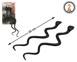 Serpiente decorativa flexible negra 35 cm pack 2 uds
