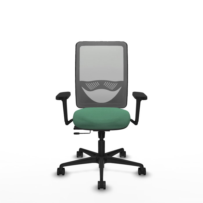 PIQUERAS Y CRESPO Silla de oficina Zulema con mecanismo Sincro/Traslack, Verde esmeralda y Gris