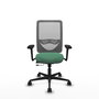 PIQUERAS Y CRESPO Silla de oficina Zulema con mecanismo Sincro/Traslack, Verde esmeralda y Gris
