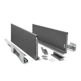 HERRAJES ALK Cajón H166 Extracción Total Acabado Antracita Medida 500 Cajón Extrafino 14mm 40kg Cierre Amortiguado