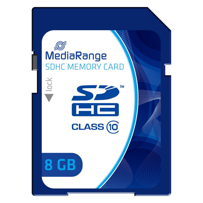 MEDIARANGE MR962 Tarjeta SDHC de 8 GB Clase 10, Velocidad 15MB/s, Color Azul