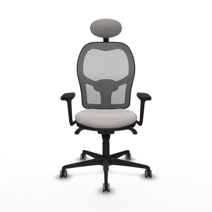 PIQUERAS Y CRESPO Silla de oficina Jorquera con mecanismo Sincro, Blanco y Gris