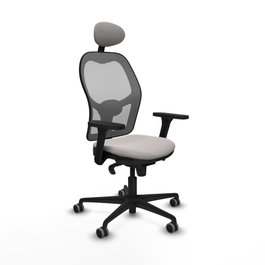 PIQUERAS Y CRESPO Silla de oficina Jorquera con mecanismo Sincro, Blanco y Gris