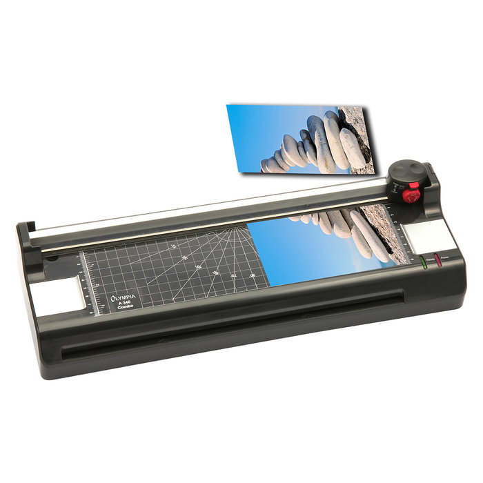 Olympia A 340 Combo Plastificadora en Frío/Caliente Formato A3 hasta 33 cm con Cortador de Papel Manual