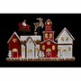 DKD Home Decor Casa de Resina LED Rojo y Blanco 41x7,5x27 cm