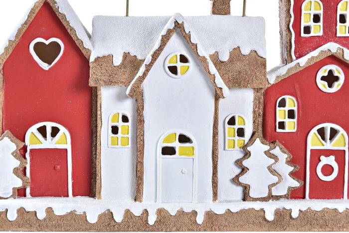 DKD Home Decor Casa Navidad Fantasía Rojo Blanco Resina LED 7.5 x 27 x 41 cm