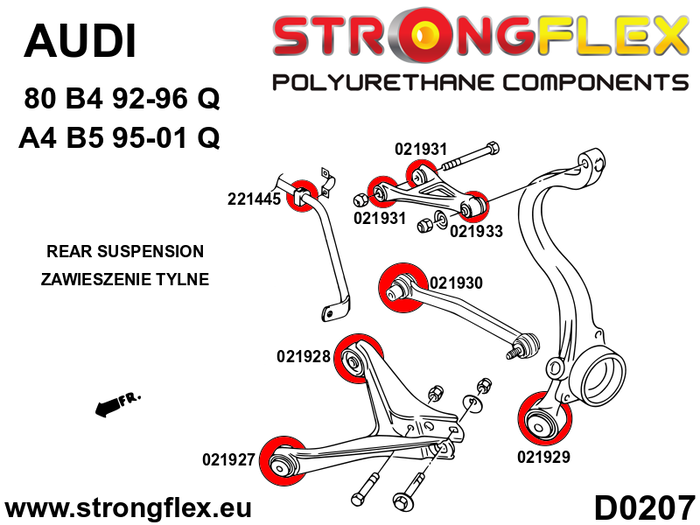 StrongFlex STF021933A Silentblock Brazo Trasero Superior Exterior - Alta Resistencia a Carga, Desgarro y Temperatura