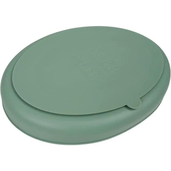 Thermobaby Plato con ventosa THE3023191595183 de Silicona Verde Cactus Compartimentado Antideslizante