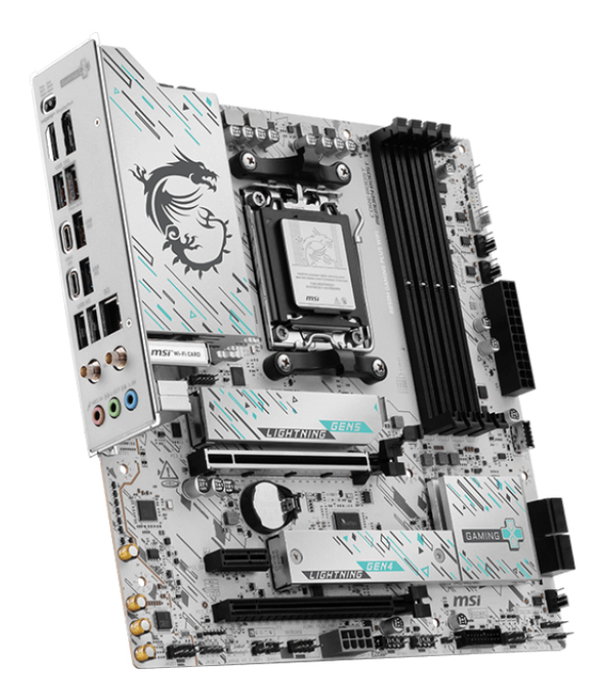 MSI 911-7E66-001 Placa Base B850M GAMING PLUS WiFi ATX, Socket AM5, DDR5, Wi-Fi 6E, Blanco/Negro
