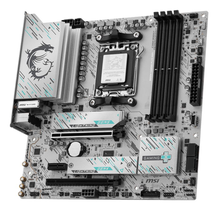 MSI 911-7E66-001 Placa Base B850M GAMING PLUS WiFi ATX, Socket AM5, DDR5, Wi-Fi 6E, Blanco/Negro