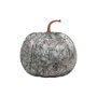 Atosa Calabaza Decorativa Plateada de 16 cm con Acabado Iridiscente y Craquelado