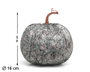 Atosa Calabaza Decorativa Plateada de 16 cm con Acabado Iridiscente y Craquelado