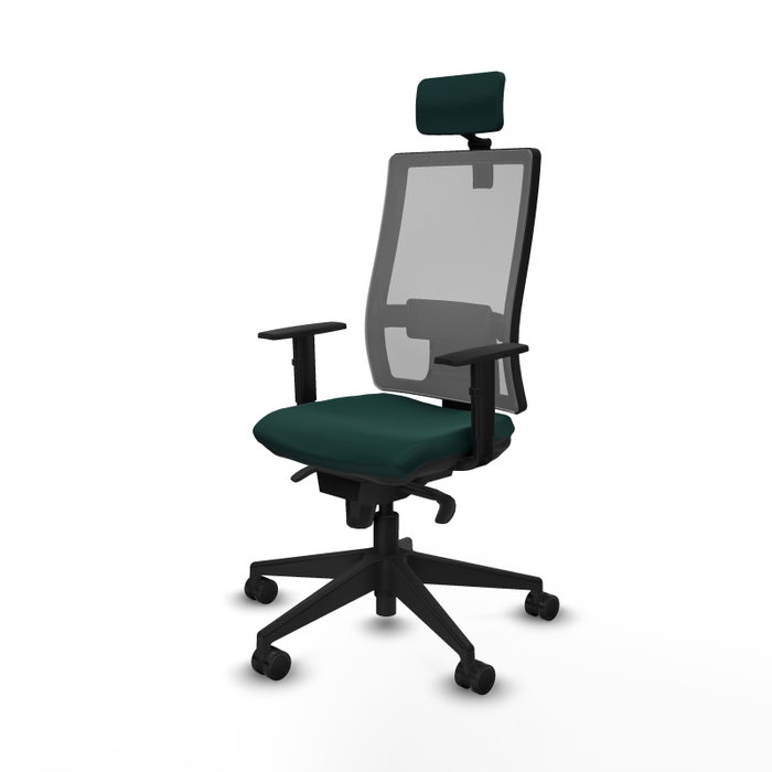 PIQUERAS Y CRESPO Silla de oficina Horna con mecanismo Sincro, Verde botella y Gris PIQUERAS Y CRESPO Silla de oficina Horna con mecanismo Sincro, Verde botella y Gris