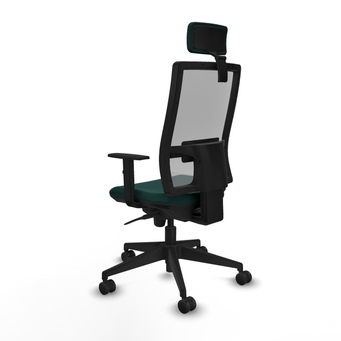 PIQUERAS Y CRESPO Silla de oficina Horna con mecanismo Sincro, Verde botella y Gris PIQUERAS Y CRESPO Silla de oficina Horna con mecanismo Sincro, Verde botella y Gris