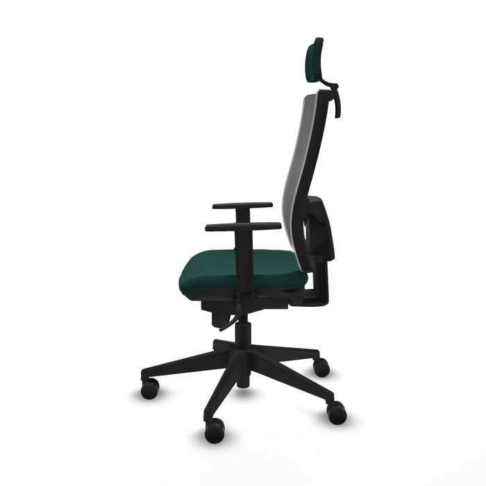 PIQUERAS Y CRESPO Silla de oficina Horna con mecanismo Sincro, Verde botella y Gris PIQUERAS Y CRESPO Silla de oficina Horna con mecanismo Sincro, Verde botella y Gris