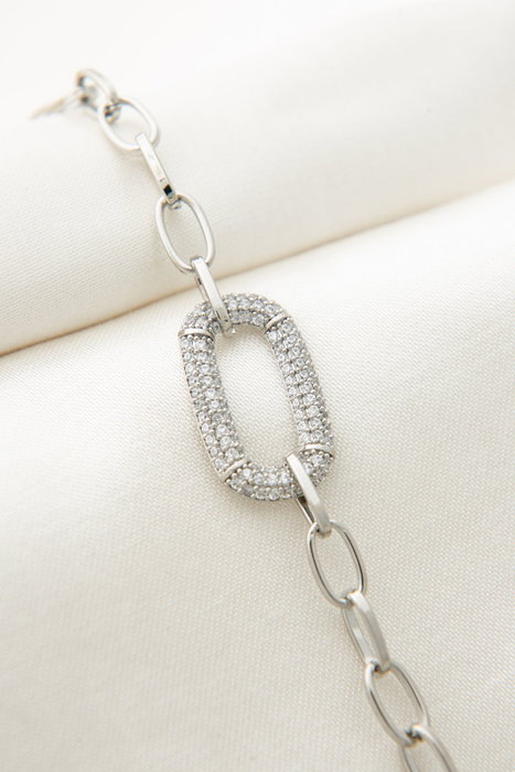 Heliophilia Silver Pulsera CBL9343 Metal con Circonitas Color Plata 20 cm