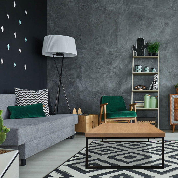 Home Deco Factory Mesa De Centro, Mobilier Design, con estructura de acero y tablero de contrachapado melamina, 120x60x30 cm