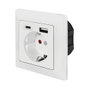 LogiLink Toma de corriente empotrada con 1x CEE 7/3, 1x USB-A y 1x USB-C