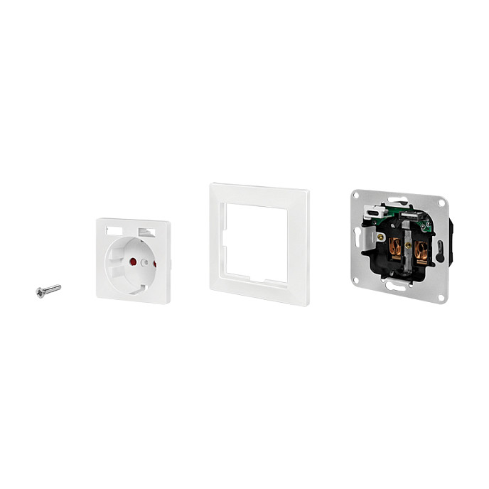 LogiLink Toma de corriente empotrada con 1x CEE 7/3, 1x USB-A y 1x USB-C