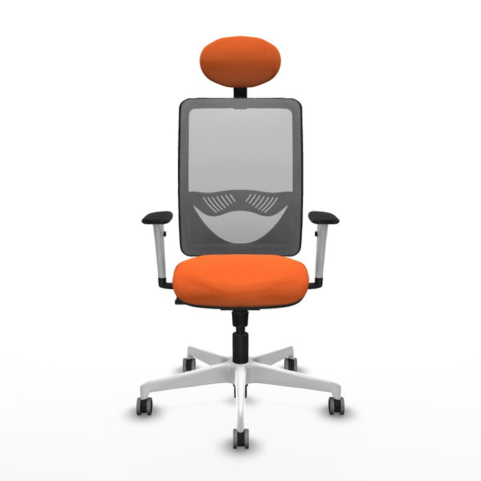 PIQUERAS Y CRESPO Silla de oficina Zulema con mecanismo Sincro, Naranja y Gris