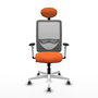 PIQUERAS Y CRESPO Silla de oficina Zulema con mecanismo Sincro, Naranja y Gris